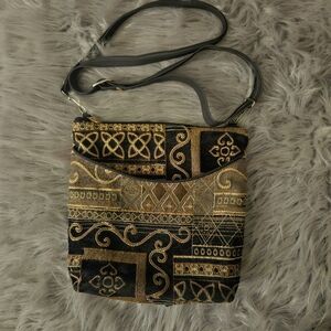 Black Brownish Tapestry Bag